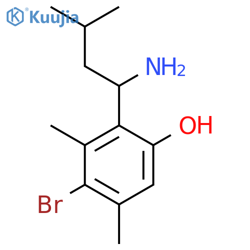 2-(1-Amino-3-methylbutyl)-4-bromo-3,5-dimethylphenol structure