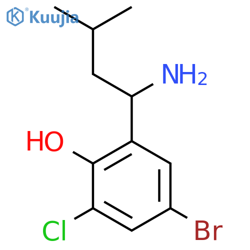 2-(1-Amino-3-methylbutyl)-4-bromo-6-chlorophenol structure