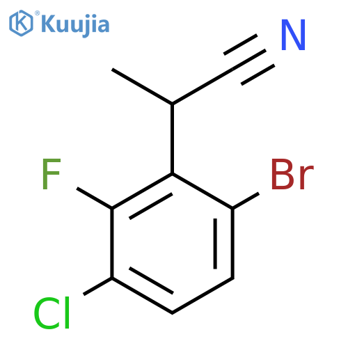 2-(6-bromo-3-chloro-2-fluorophenyl)propanenitrile structure