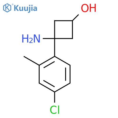 3-Amino-3-(4-chloro-2-methylphenyl)cyclobutan-1-ol structure
