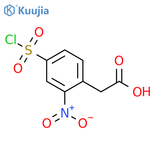 2-4-(chlorosulfonyl)-2-nitrophenylacetic acid structure