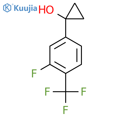 1-3-fluoro-4-(trifluoromethyl)phenylcyclopropan-1-ol structure