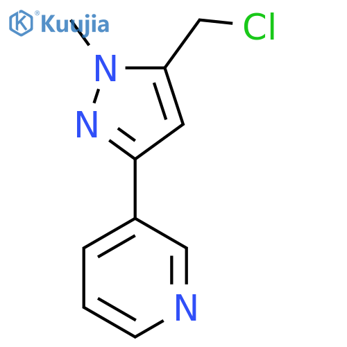 3-(5-(chloromethyl)-1-methyl-1H-pyrazol-3-yl)pyridine structure