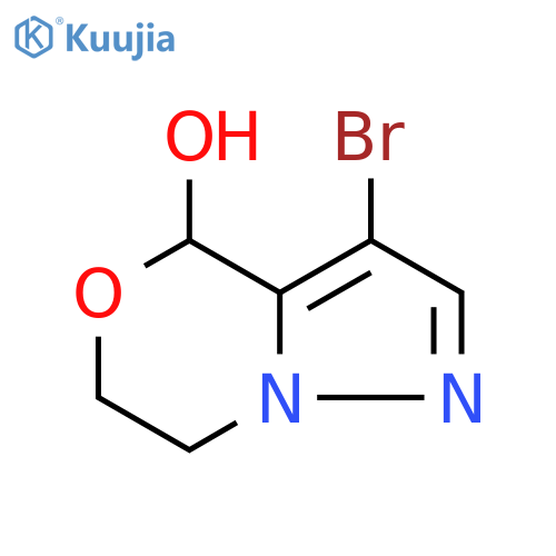 3-bromo-4H,6H,7H-pyrazolo3,2-c1,4oxazin-4-ol structure