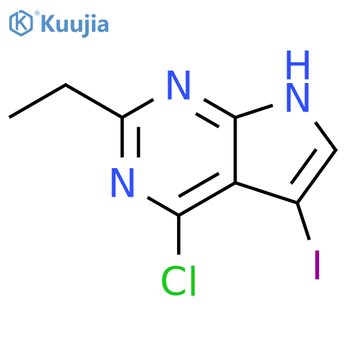 7H-Pyrrolo[2,3-d]pyrimidine, 4-chloro-2-ethyl-5-iodo- structure