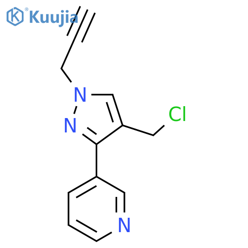 3-(4-(chloromethyl)-1-(prop-2-yn-1-yl)-1H-pyrazol-3-yl)pyridine structure