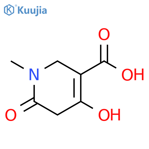 4-hydroxy-1-methyl-6-oxo-1,2,5,6-tetrahydropyridine-3-carboxylic acid structure
