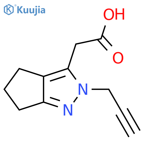2-(2-(Prop-2-yn-1-yl)-2,4,5,6-tetrahydrocyclopenta[c]pyrazol-3-yl)acetic acid structure