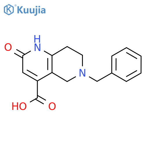 6-Benzyl-2-hydroxy-5,6,7,8-tetrahydro-1,6-naphthyridine-4-carboxylic acid structure