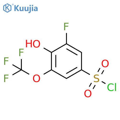 3-fluoro-4-hydroxy-5-(trifluoromethoxy)benzene-1-sulfonyl chloride structure