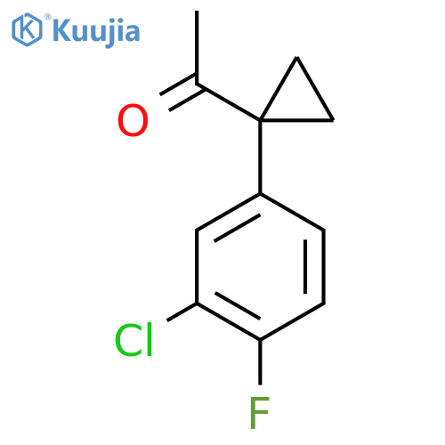 1-1-(3-chloro-4-fluorophenyl)cyclopropylethan-1-one structure