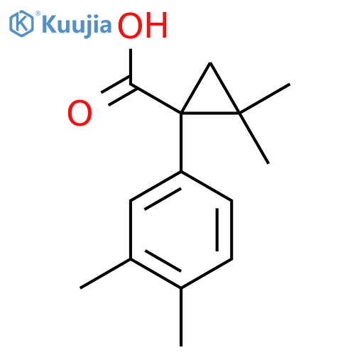1-(3,4-dimethylphenyl)-2,2-dimethylcyclopropane-1-carboxylic acid structure