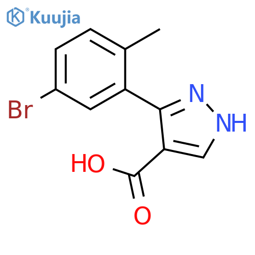 5-(5-bromo-2-methylphenyl)-1H-pyrazole-4-carboxylic acid structure