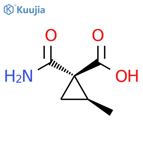 rac-(1R,2S)-1-carbamoyl-2-methylcyclopropane-1-carboxylic acid structure