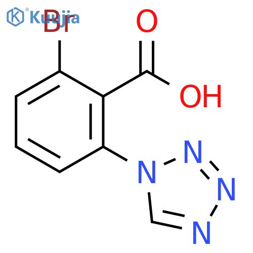 2-bromo-6-(1H-1,2,3,4-tetrazol-1-yl)benzoic acid structure