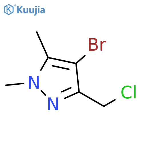 4-bromo-3-(chloromethyl)-1,5-dimethyl-1H-pyrazole structure