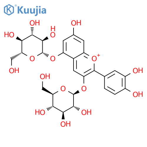 3,5-di(beta-D-glucopyranosyl)delphidin chloride structure