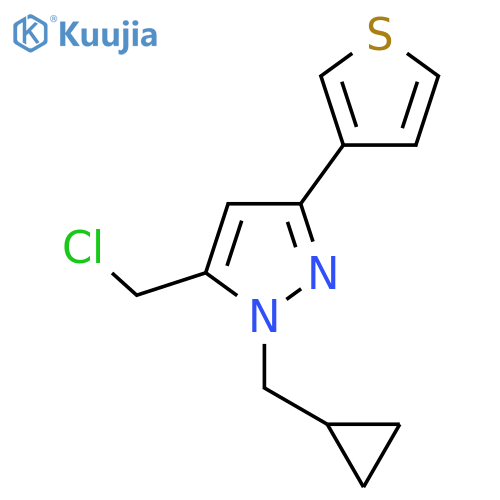 5-(chloromethyl)-1-(cyclopropylmethyl)-3-(thiophen-3-yl)-1H-pyrazole structure