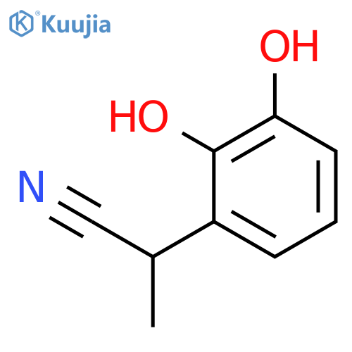 2-(2,3-dihydroxyphenyl)propanenitrile structure