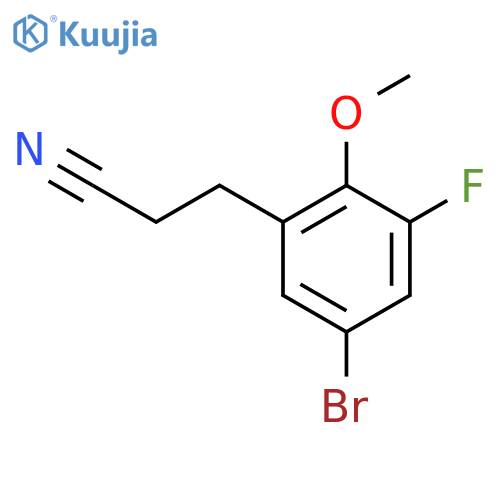 3-(5-bromo-3-fluoro-2-methoxyphenyl)propanenitrile structure