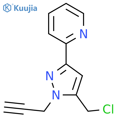 2-(5-(chloromethyl)-1-(prop-2-yn-1-yl)-1H-pyrazol-3-yl)pyridine structure