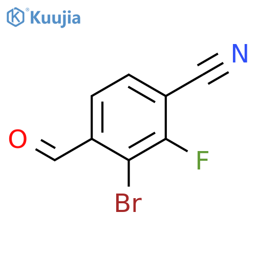 3-bromo-2-fluoro-4-formylbenzonitrile structure