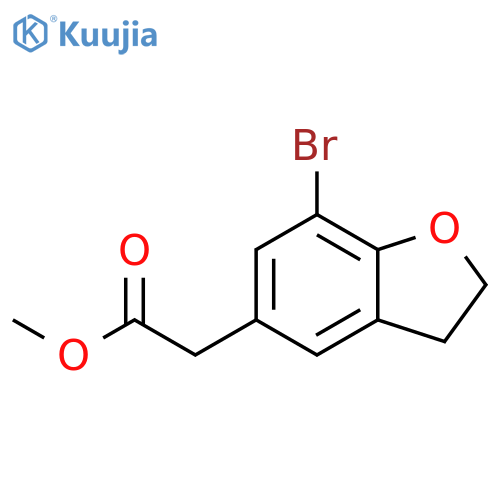 methyl 2-(7-bromo-2,3-dihydro-1-benzofuran-5-yl)acetate structure