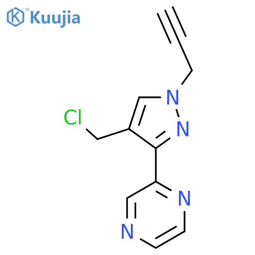 2-(4-(chloromethyl)-1-(prop-2-yn-1-yl)-1H-pyrazol-3-yl)pyrazine structure