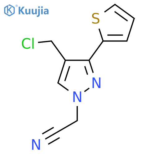 2-(4-(chloromethyl)-3-(thiophen-2-yl)-1H-pyrazol-1-yl)acetonitrile structure