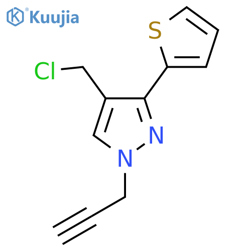 4-(chloromethyl)-1-(prop-2-yn-1-yl)-3-(thiophen-2-yl)-1H-pyrazole structure