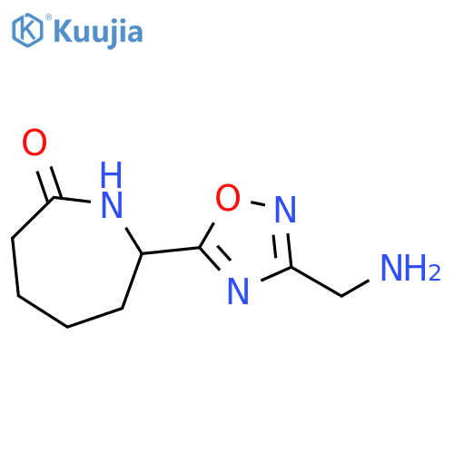 7-3-(aminomethyl)-1,2,4-oxadiazol-5-ylazepan-2-one structure