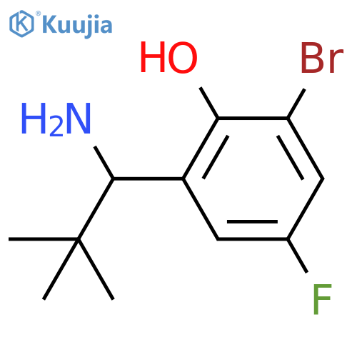 2-(1-amino-2,2-dimethylpropyl)-6-bromo-4-fluorophenol structure