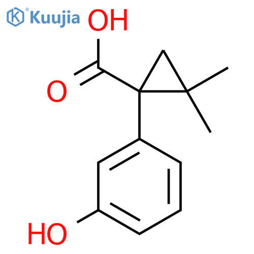 1-(3-hydroxyphenyl)-2,2-dimethylcyclopropane-1-carboxylic acid structure