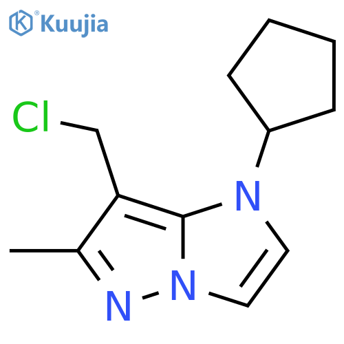 7-(chloromethyl)-1-cyclopentyl-6-methyl-1H-imidazo[1,2-b]pyrazole structure