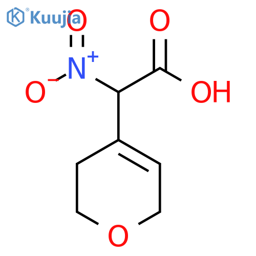 2-(3,6-dihydro-2H-pyran-4-yl)-2-nitroacetic acid structure