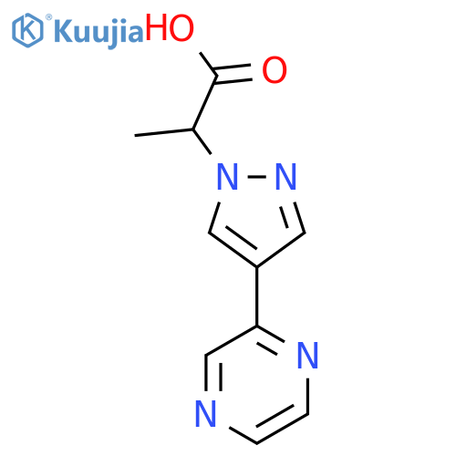 2-(4-(Pyrazin-2-yl)-1H-pyrazol-1-yl)propanoic acid structure