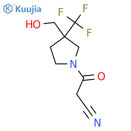 3-(3-(Hydroxymethyl)-3-(trifluoromethyl)pyrrolidin-1-yl)-3-oxopropanenitrile structure