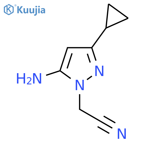 2-(5-Amino-3-cyclopropyl-1H-pyrazol-1-yl)acetonitrile structure