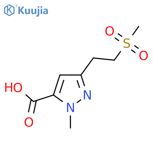 3-(2-methanesulfonylethyl)-1-methyl-1H-pyrazole-5-carboxylic acid structure