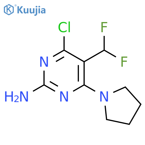 4-Chloro-5-(difluoromethyl)-6-pyrrolidin-1-yl-pyrimidin-2-amine structure