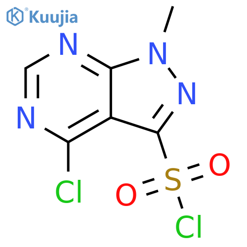 4-chloro-1-methyl-1H-pyrazolo3,4-dpyrimidine-3-sulfonyl chloride structure