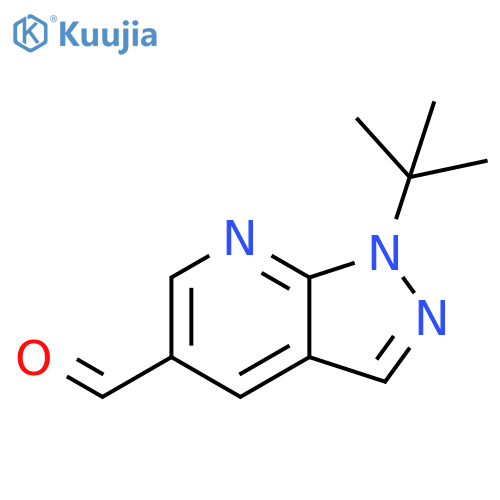 1H-Pyrazolo[3,4-b]pyridine-5-carboxaldehyde, 1-(1,1-dimethylethyl)- structure