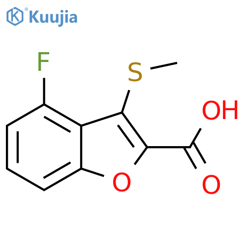 2-Benzofurancarboxylic acid, 4-fluoro-3-(methylthio)- structure
