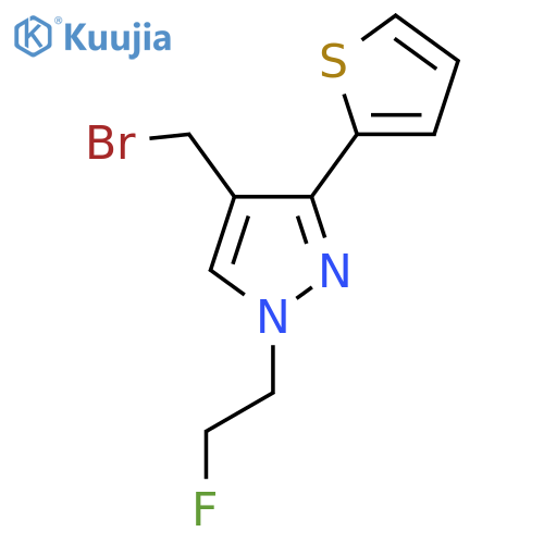 4-(Bromomethyl)-1-(2-fluoroethyl)-3-(thiophen-2-yl)-1H-pyrazole structure