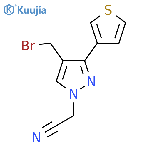 2-(4-(Bromomethyl)-3-(thiophen-3-yl)-1H-pyrazol-1-yl)acetonitrile structure