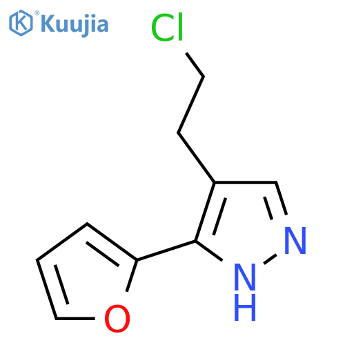 4-(2-chloroethyl)-3-(furan-2-yl)-1H-pyrazole structure