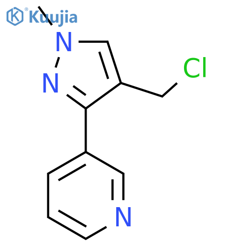 3-(4-(chloromethyl)-1-methyl-1H-pyrazol-3-yl)pyridine structure