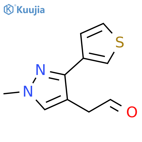 2-(1-methyl-3-(thiophen-3-yl)-1H-pyrazol-4-yl)acetaldehyde structure