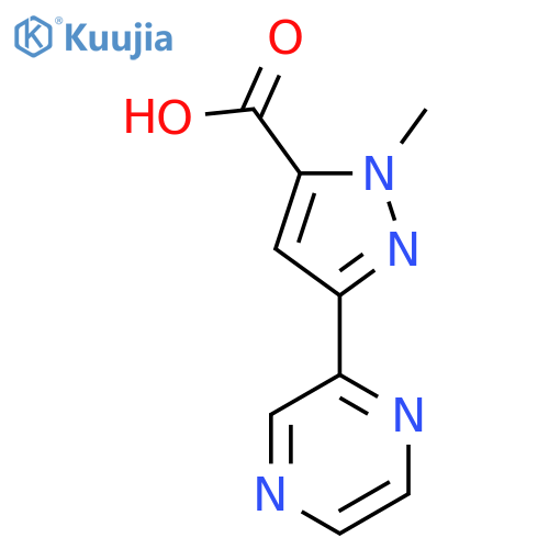 1-methyl-3-(pyrazin-2-yl)-1H-pyrazole-5-carboxylic acid structure