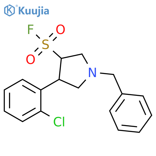 1-benzyl-4-(2-chlorophenyl)pyrrolidine-3-sulfonyl fluoride structure